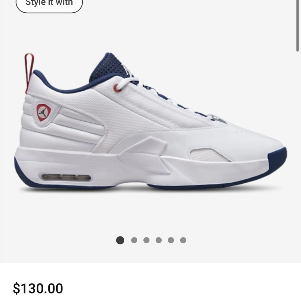 Jordan Men's White and Navy Sneakers